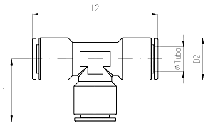 Фиттинг-тройник, 3 х цанга, быстросъемное соединение MA 29