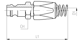 Фитинг прямой GU 21-24 - размеры