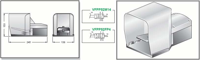 Пневмораспределительная педаль VFPP52..4 с соединением G 1/4